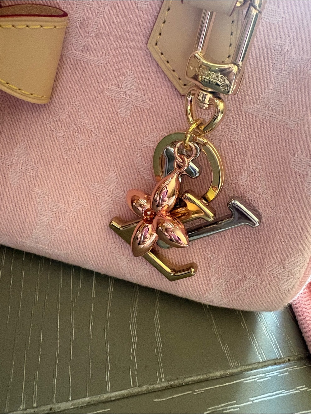 FASHION Pink Denim Satchel 20 with 2 straps and charms - Picture 8 of 16
